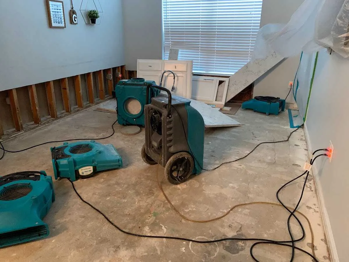 Dehumidifier in flood-cut room for Water Extraction & Removal in Homestead Meadows North